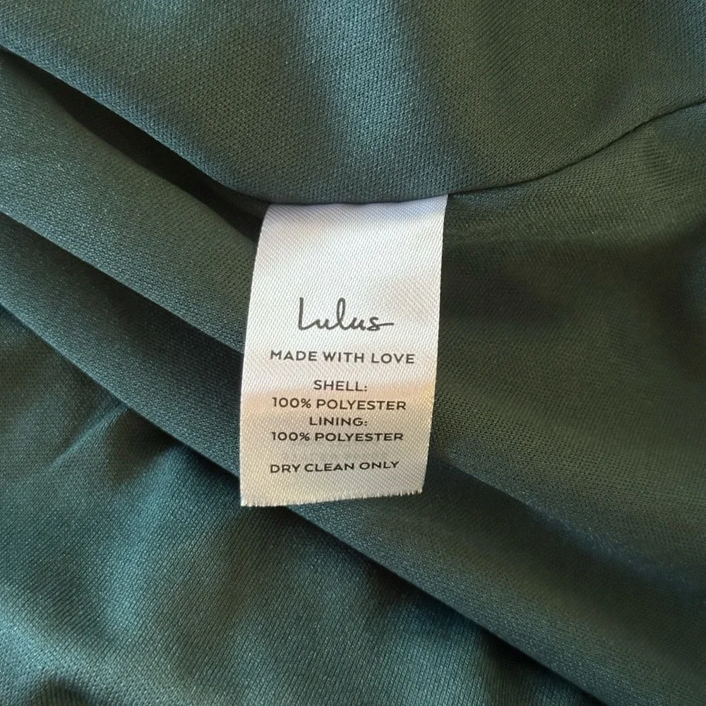 Lulus NWT Thoughts of Hue Emerald Green Surplice Maxi Dress Slit Formal Gown - Picture 7 of 10